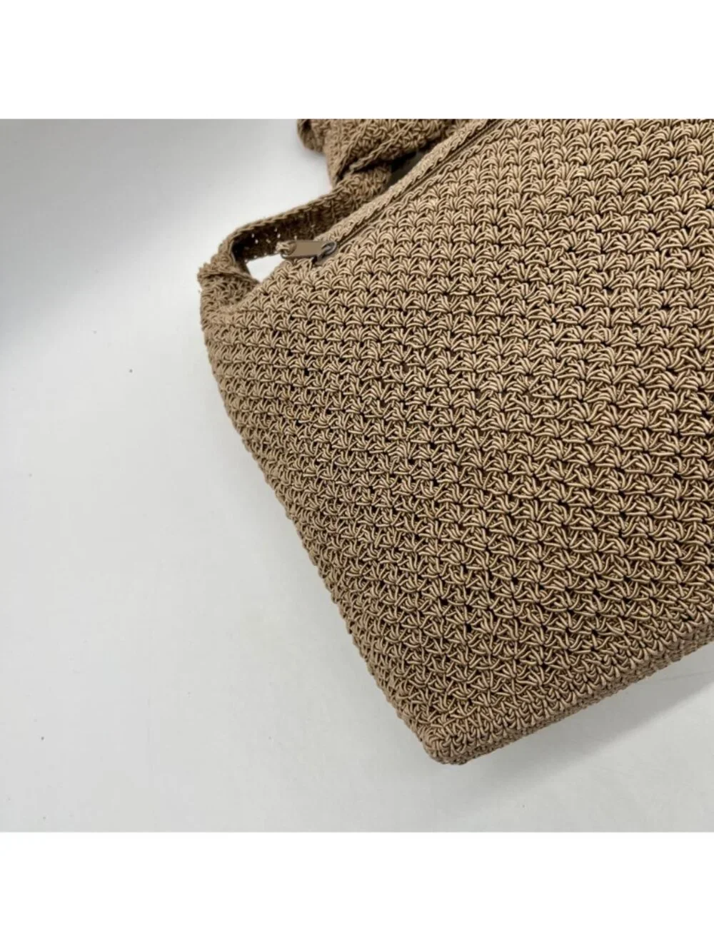 Unbranded Tan Wove Fabric Hobo Bag